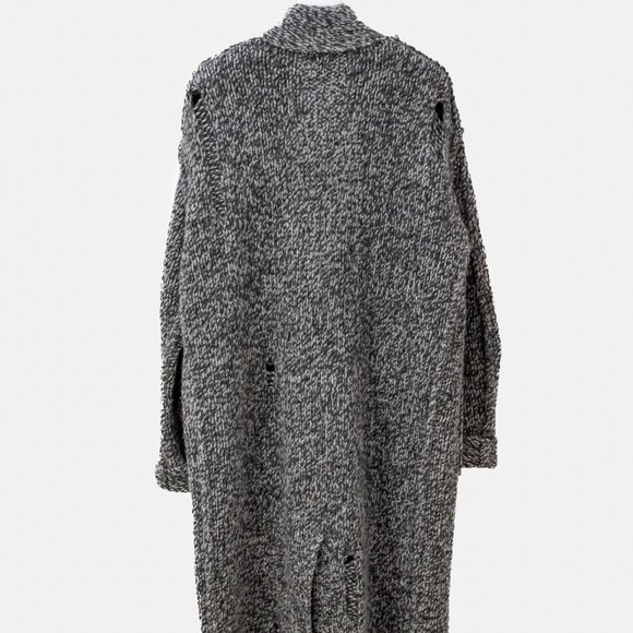 R13 AW/21 Grey Oversized Lapel Sweater Coat - Picture 3 of 14